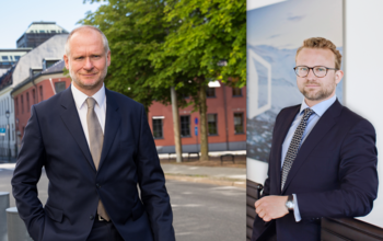 Fra venstre: Administrerende direktør Henning Lauridsen og sjef for kommunikasjon og politikk Erik Lundesgaard. Foto: Johnny Vaet Nordskog.