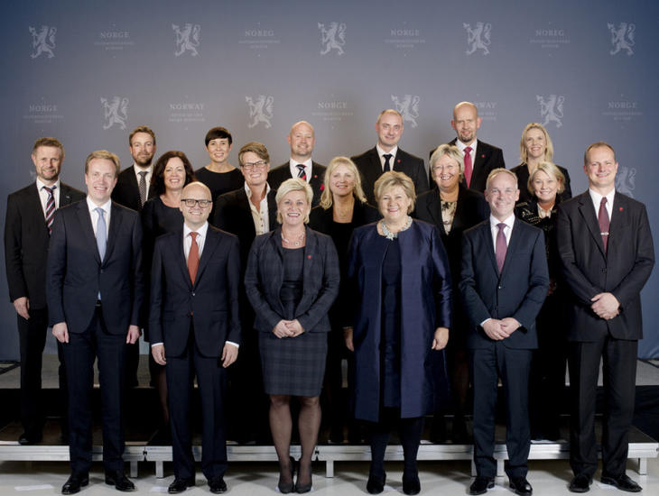 Erna Solbergs regjering ble dannet 16. oktober 2013. Foto: Thomas Haugersveen/Statsministerens kontor.