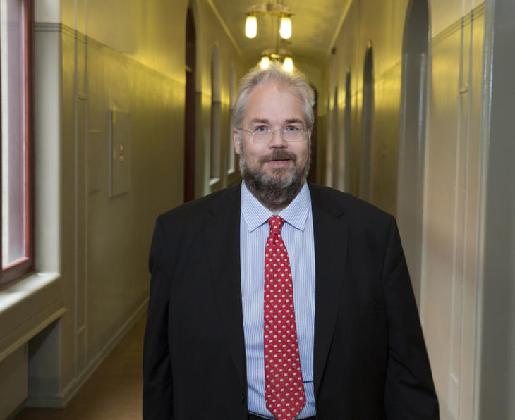Statssekretær Jon Gunnar Pedersen (H) avfotografert i Finansdepartementet. Foto: Rune Kongsro.